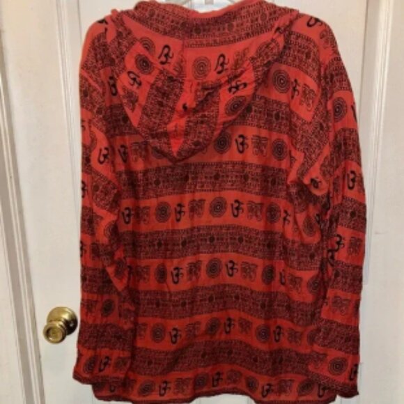 EARTHBOUND Trading Co Women’s Long Sleeve Print Boho Hoodie Top. Sz M. - Picture 2 of 4